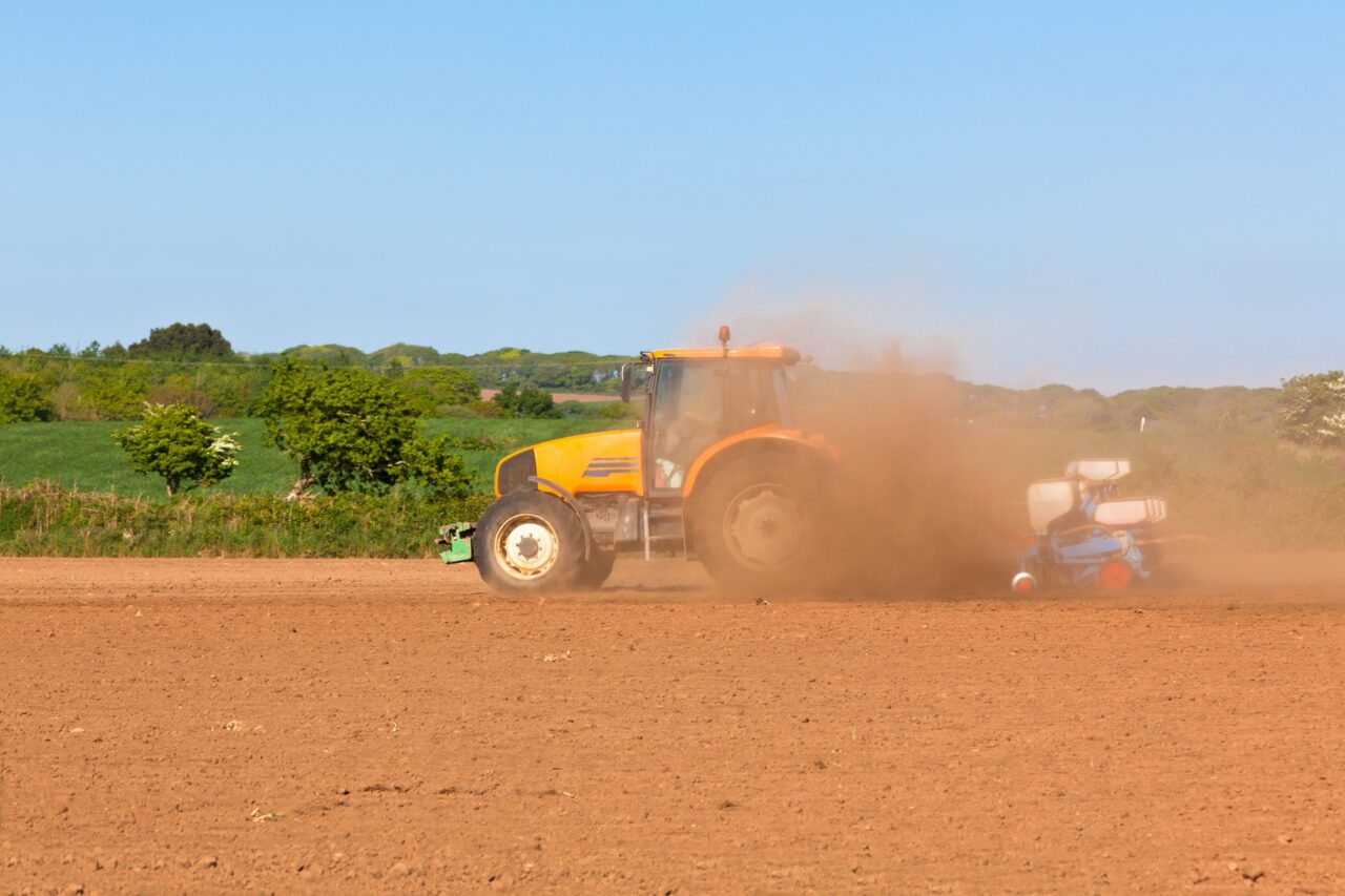 agriculture tractor on the field